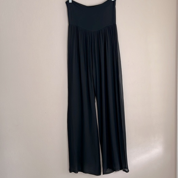 Dressy Black Pant with Mesh Overlay Slims and Flatters - Picture 2 of 6